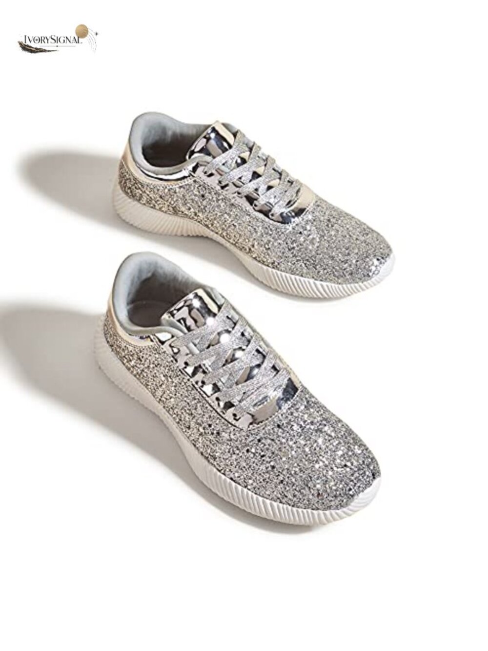 Glitter Sparkly Fashion Sneakers Lightweight Non-Slip Ladies Casual Shoes